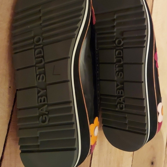 black oxford lace-up platform wedge flower Gaby Studio - Picture 8 of 8